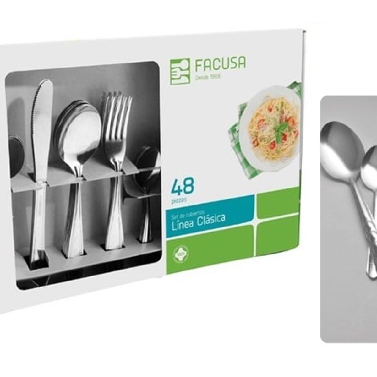 FACUSA - Set de cubiertos 48 Piezas Acero Inoxidable Modelo 80 Facusa