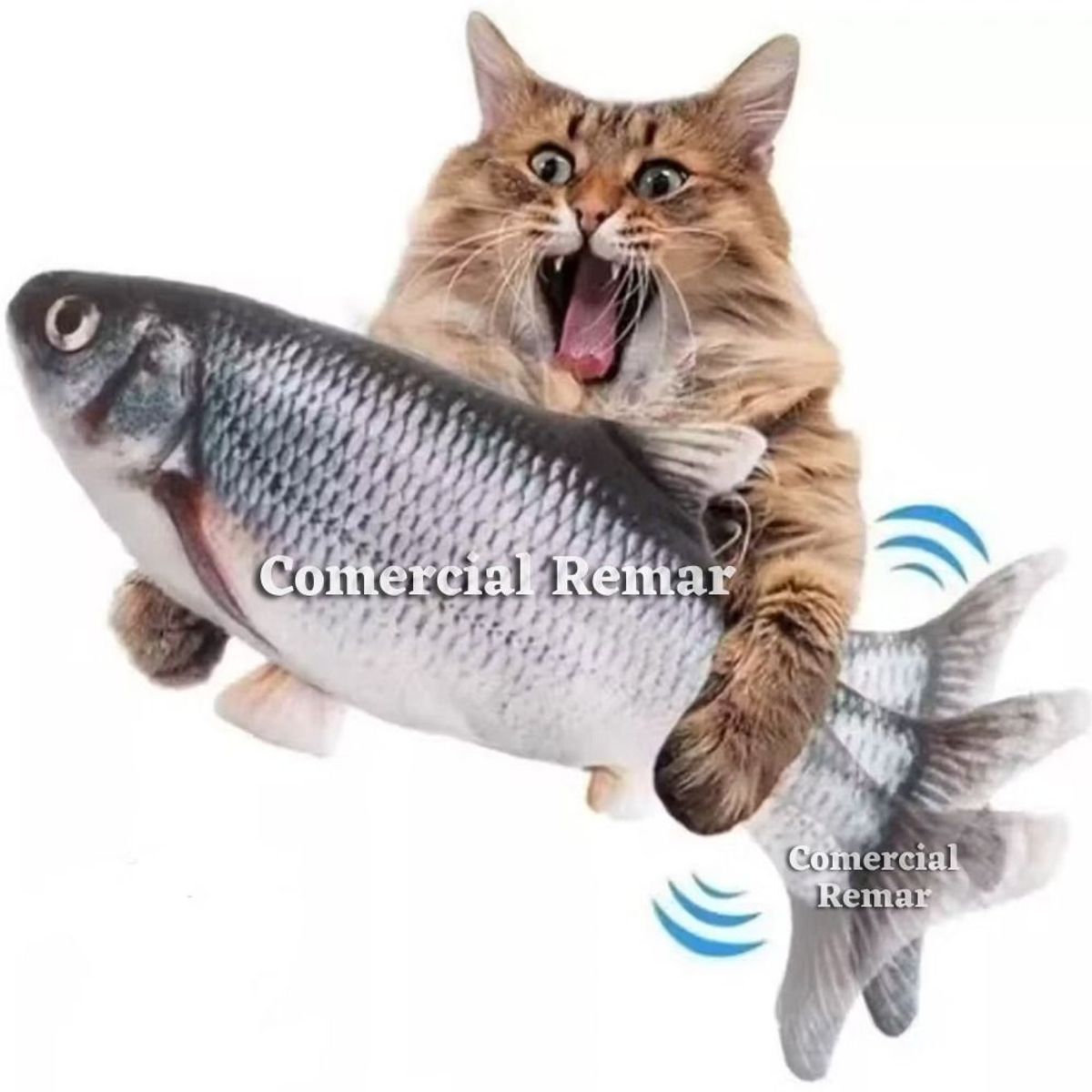 GENERICO - Juguete Pez con Movimiento para Gato Mascota Usb Plomo