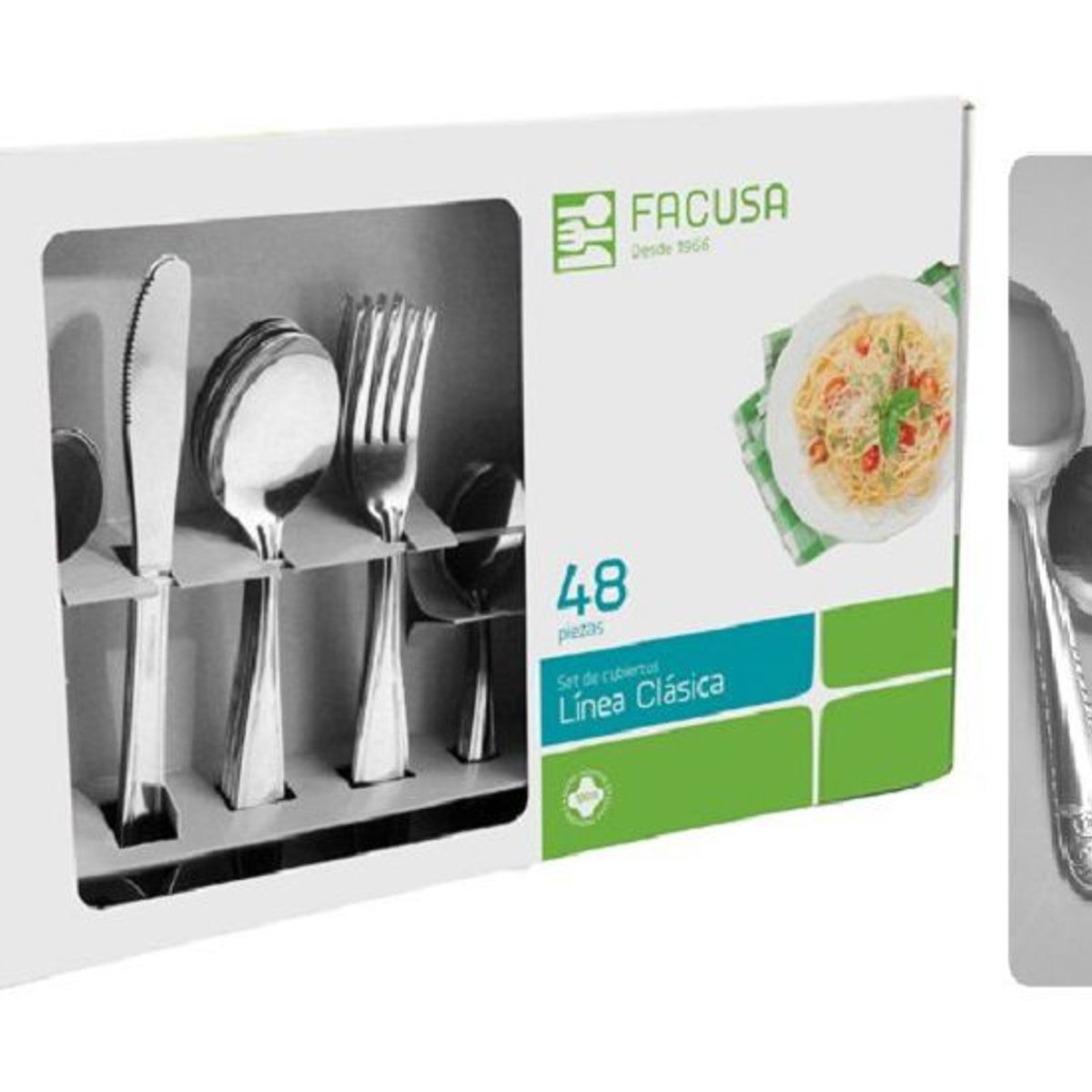 FACUSA - Set de cubiertos 48 Piezas Acero Inoxidable Modelo Rosita Facusa