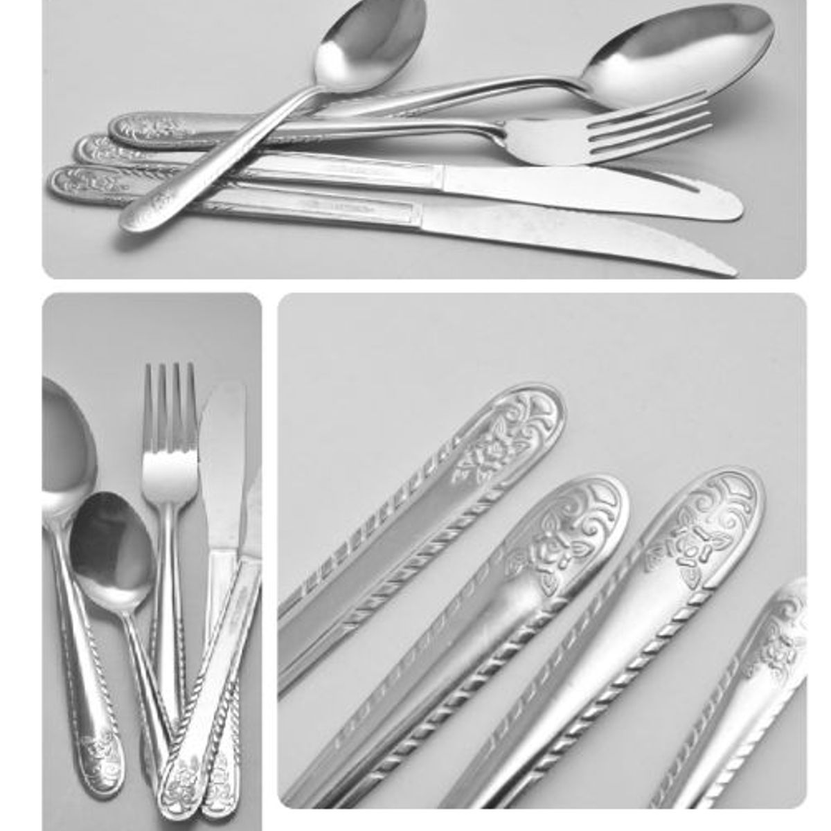 FACUSA - Set de cubiertos 48 Piezas Acero Inoxidable Modelo Rosita Facusa