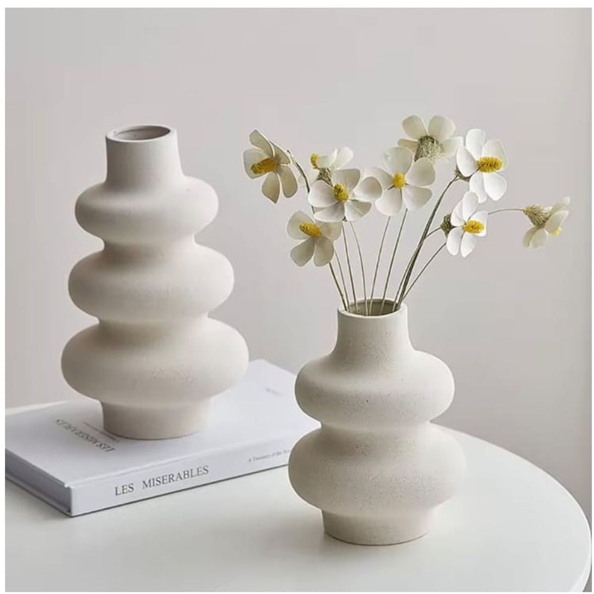 GENERICO - Adorno juego de dos jarrones de ceramica