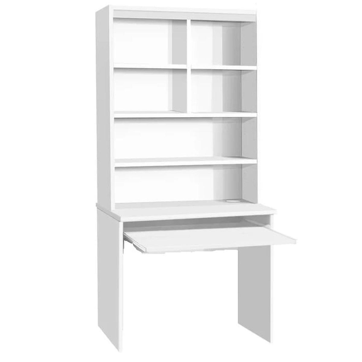 MUEBLES CRISOSTOMO - Escritorio Moderno de Melamina con Estante Blanco 85cm