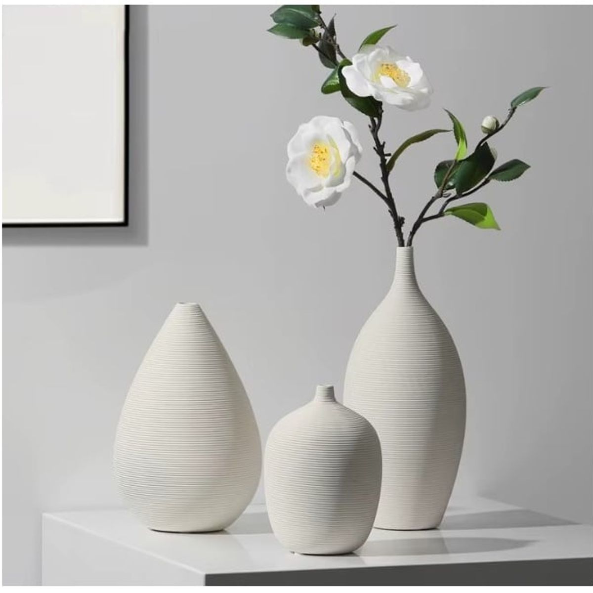 GENERICO - Adorno florero de ceramica redondo 22.6 x 14.8 cm