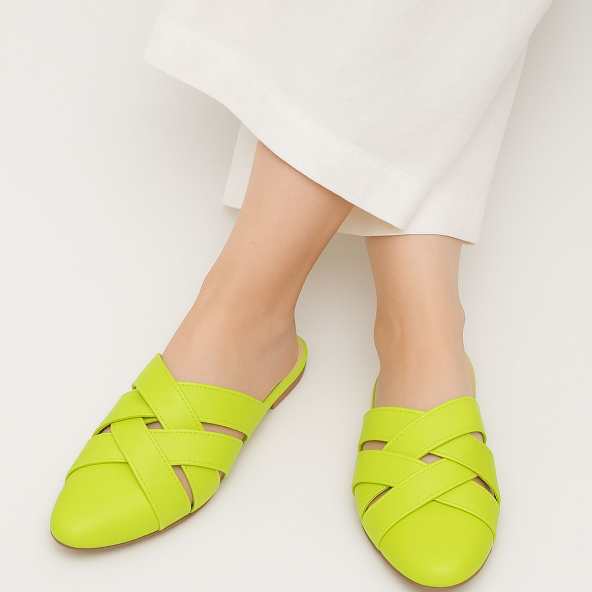 GENERICO - Zapatos mules Mujer Misshus Hilda verde limon
