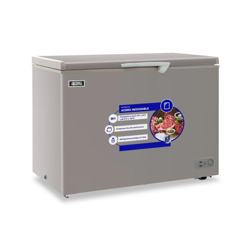 ILUMI - Congeladora Ilumi TFI-3400DG 340 Litros Gris.