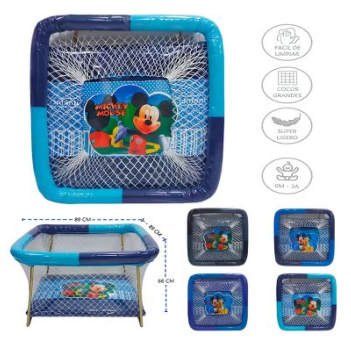 GENERICO - Corral para bebes Acolchado MIKA Niño Color Aleatorio