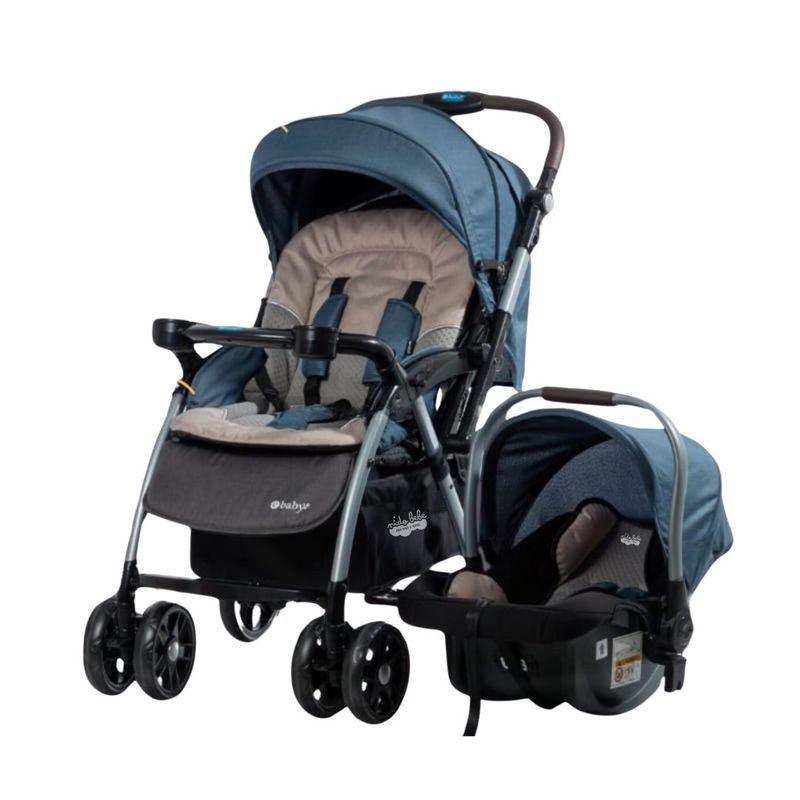 EBABY - Coche Cuna Para Bebe Con Portabebe Ebaby Braviar Azul