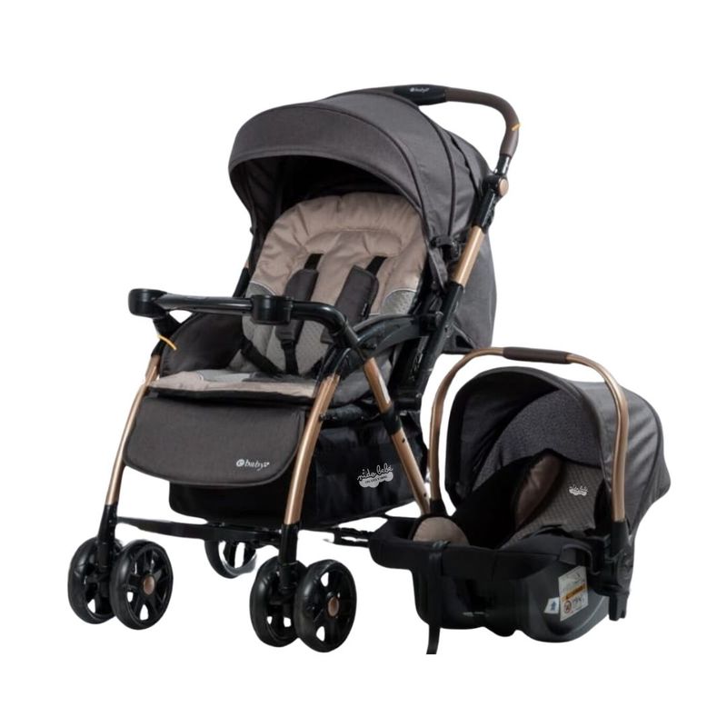 EBABY - Coche Cuna Para Bebe Con Portabebe Ebaby Braviar Negro