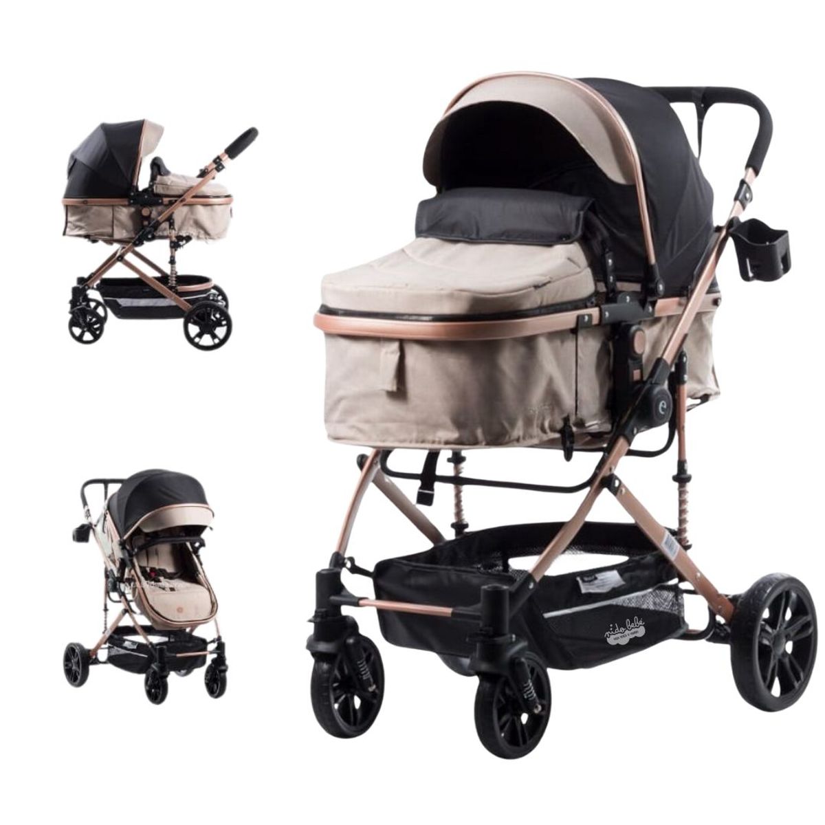 EBABY - Coche Cuna Moises de Lujo Bigi Ebaby Beige