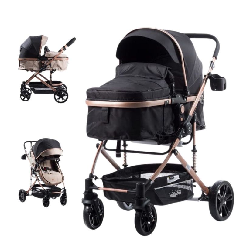 EBABY - Coche Cuna Moises de Lujo Bigi Ebaby Negro