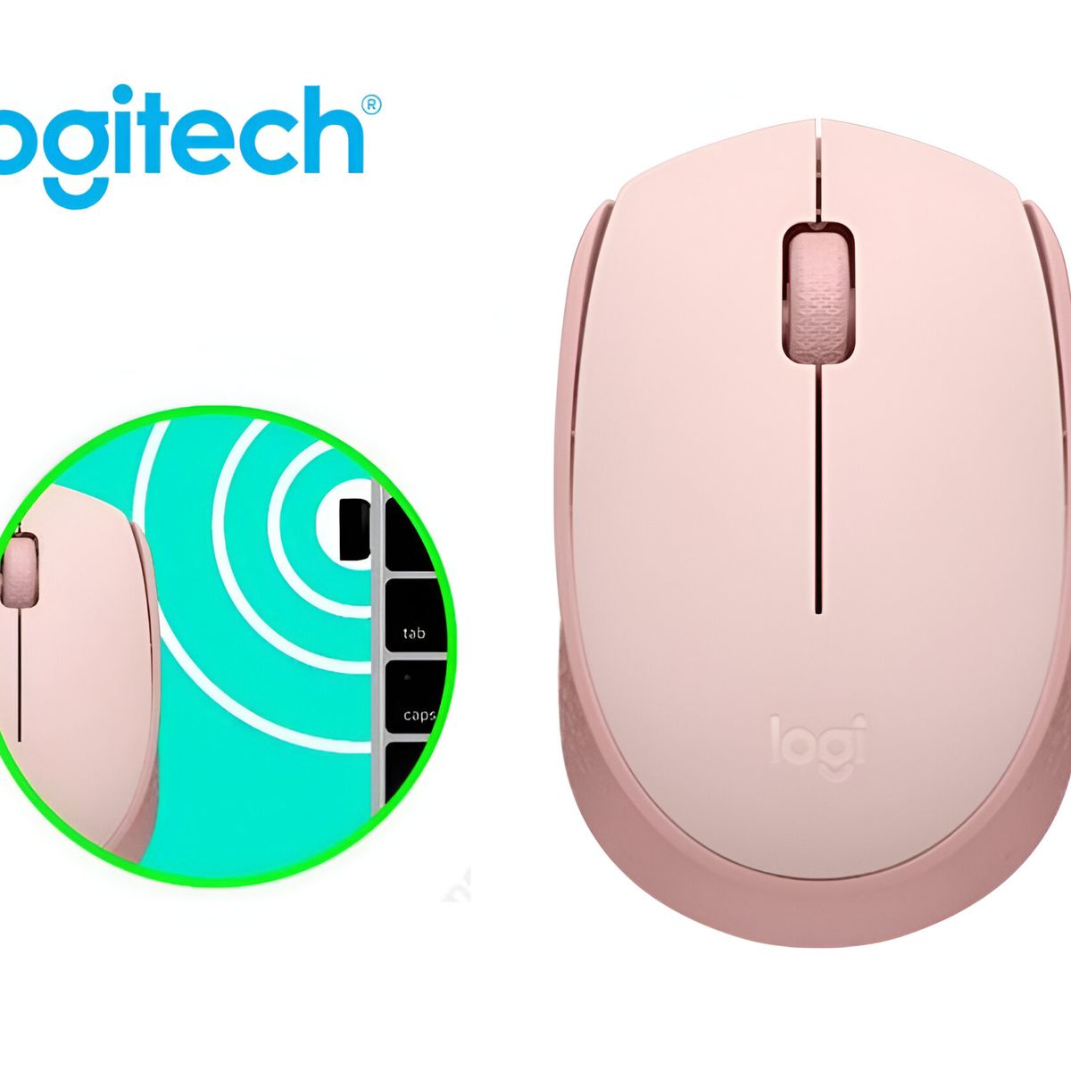 LOGITECH - Mouse Logitech M170 Inalámbrico Rosado