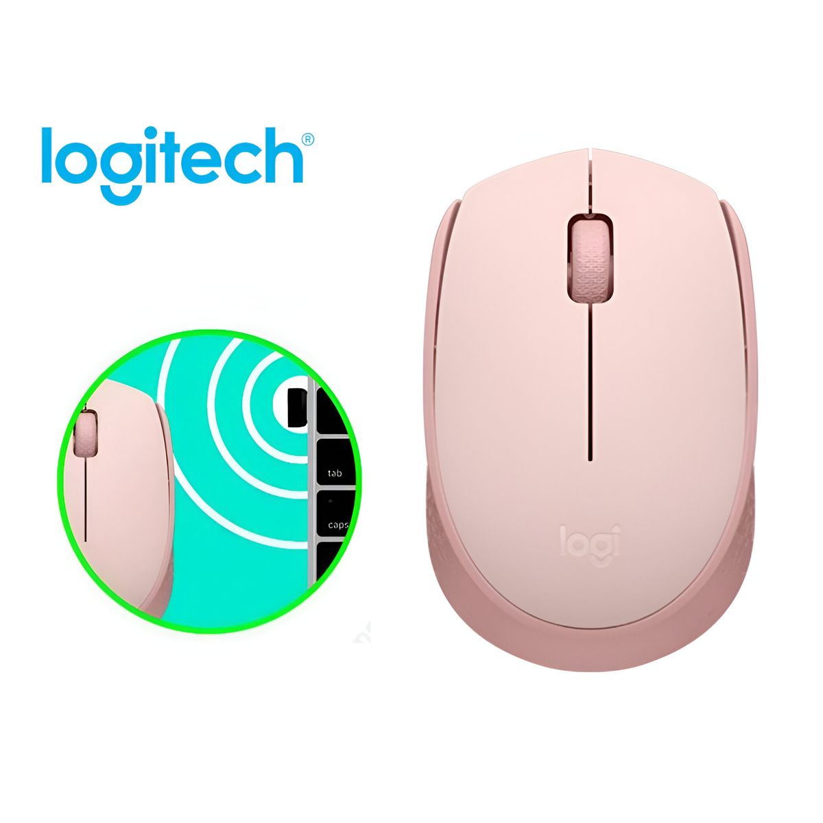 LOGITECH - Mouse Logitech M170 Inalámbrico Rosado