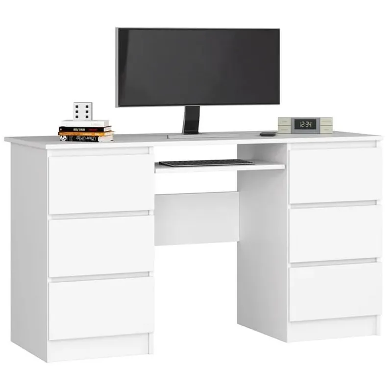 MUEBLES CRISOSTOMO - Escritorio de Melamina Gerencial Blanco 135cm
