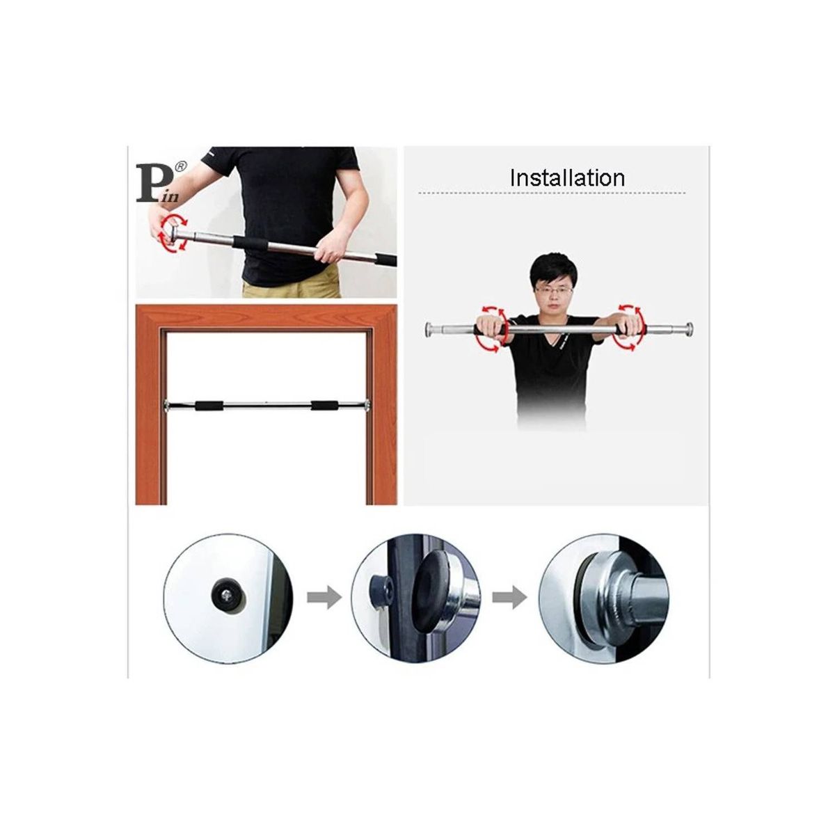 GENERICO - BARRA DE DOMINADAS AJUSTABLE PARA PUERTA