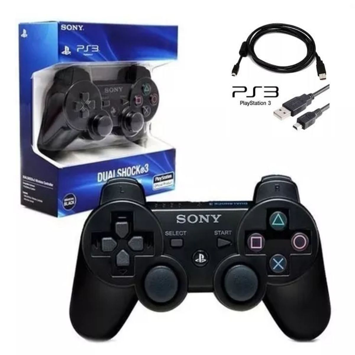 GENERICO - Mando Para Ps3 Playstation 3 Genérico Nuevo Con Caja - Negro