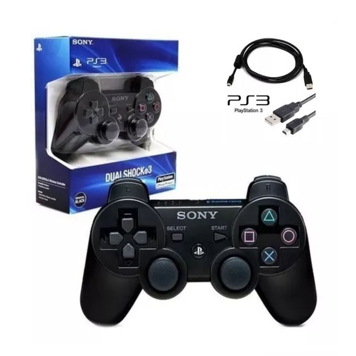 Mando Para Ps3 Playstation Genérico Nuevo Con Caja Negro