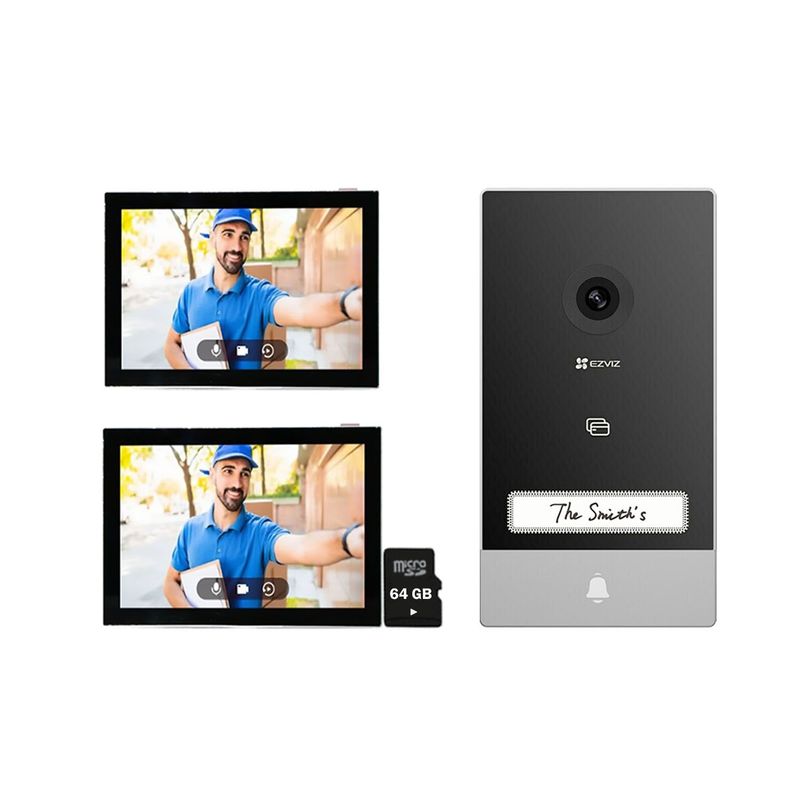 EZVIZ - Kit Videoportero Inteligente HP7 2K Exterior Eviz + 1 MONITOR 64GB