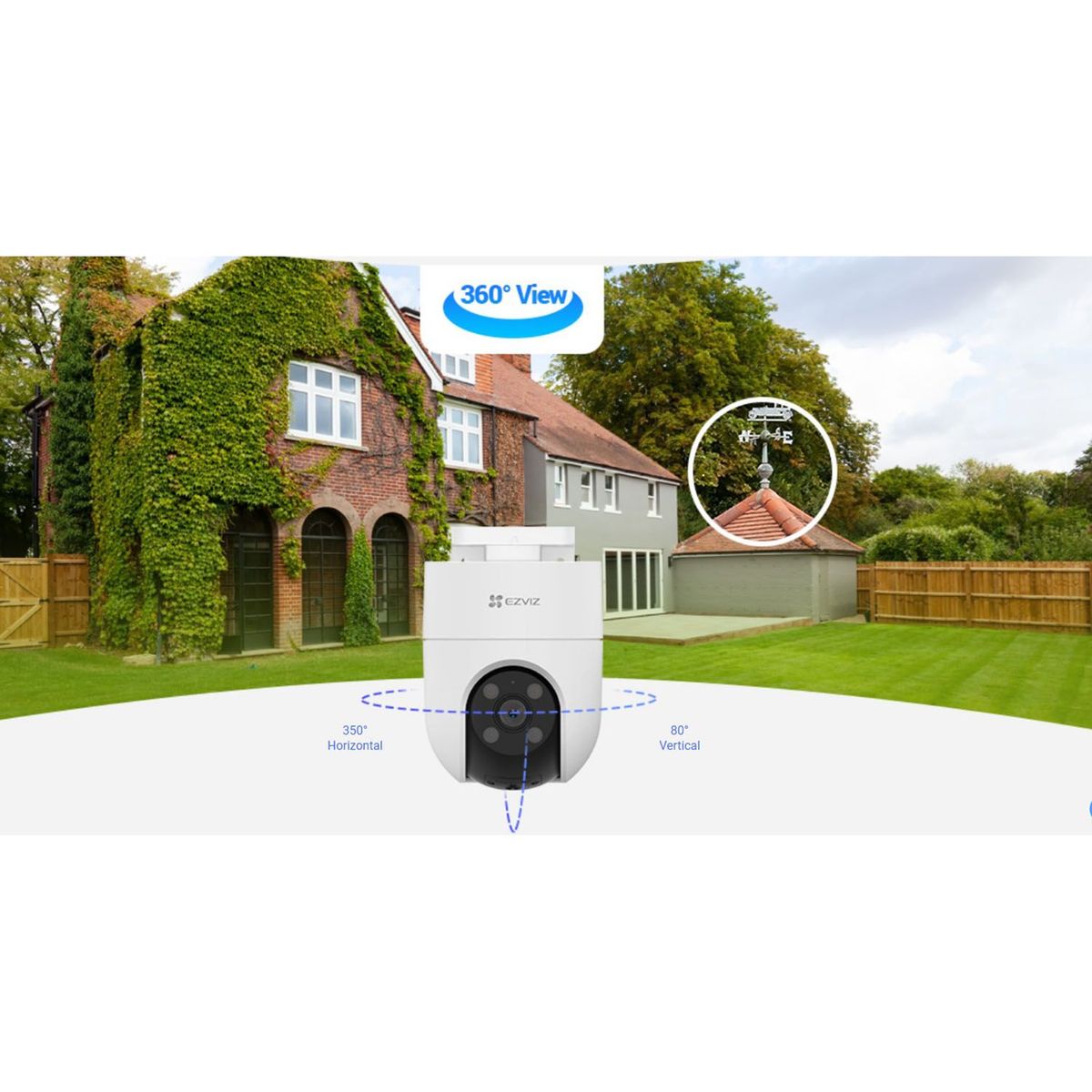 EZVIZ - Cámara Wifi H8C 3MP 2K Ezviz Giratoria 360° Detección con IA