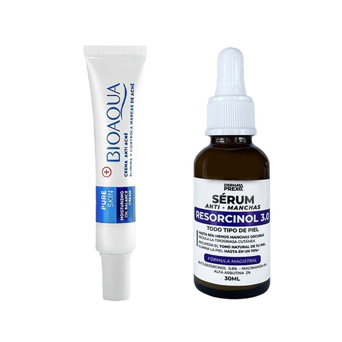 BIOAQUA - Crema Antiacne Pure Skin + Serum Antimanchas Resorcinol