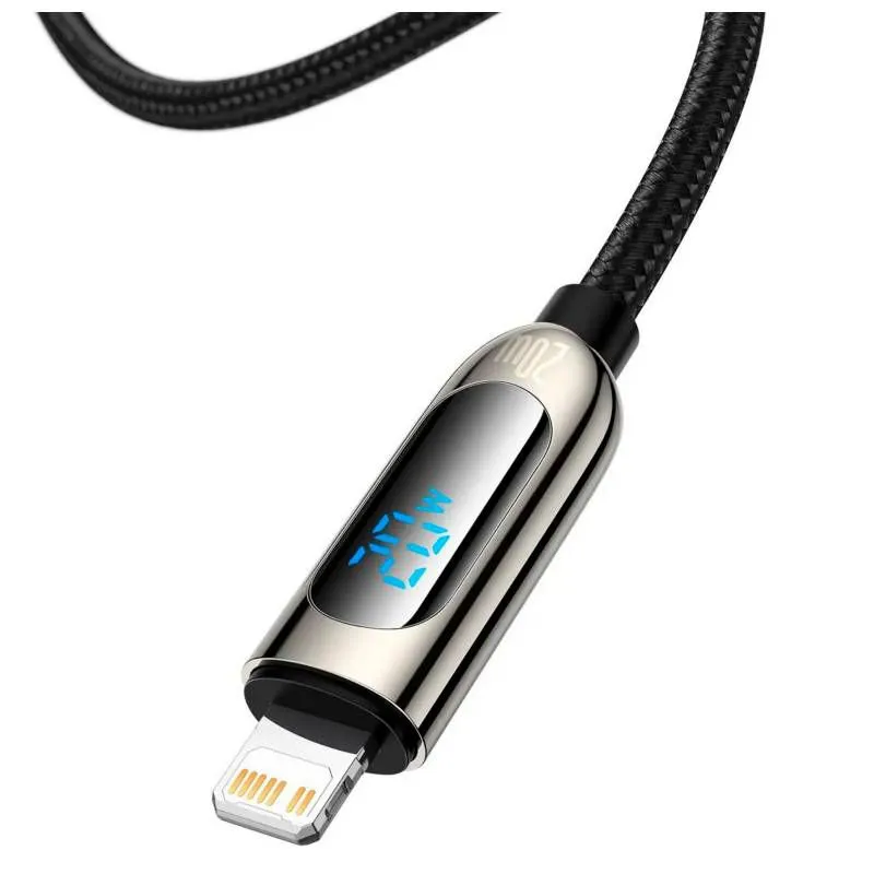 BASEUS - Cable Baseus Lightning 2M con Pantalla 20w para iPhone
