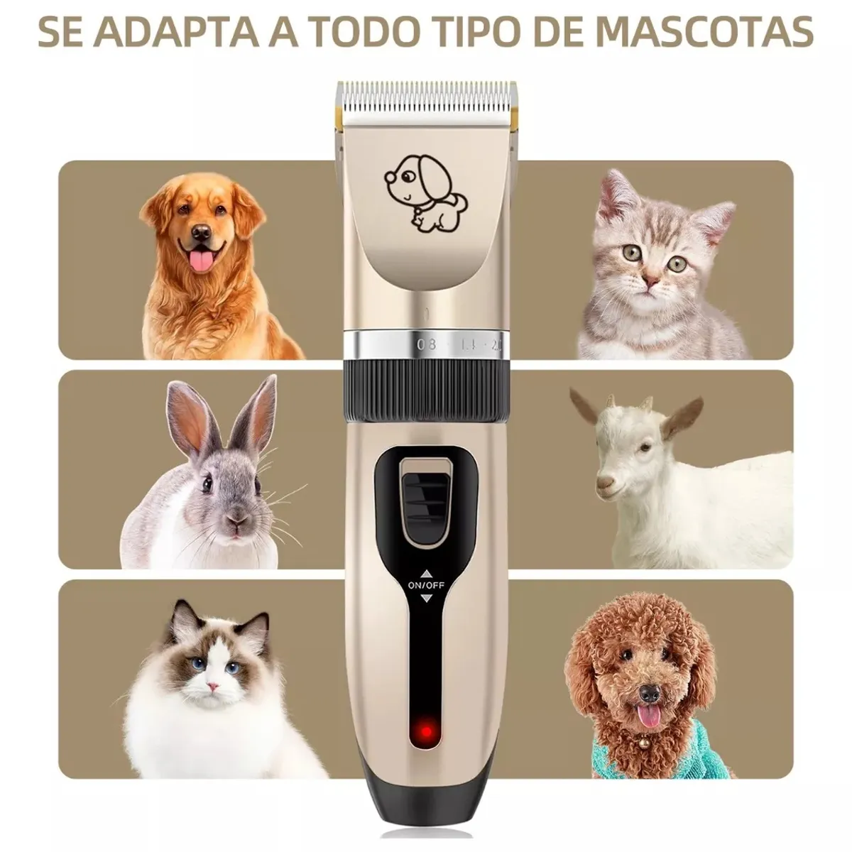 GENERICO - Kit Cortadora Pelo Mascota Inalambrico Silenciosa