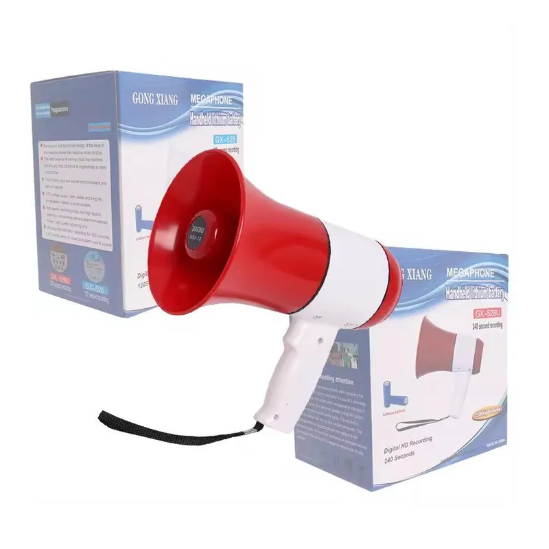 GENERICO - Megafono 50W Recargable Sirena Grabacion de 240 Segundos