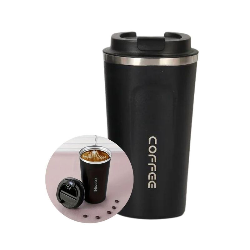 GENERICO - Vaso Térmico Digital Color Verde Aceituna Pantalla LED