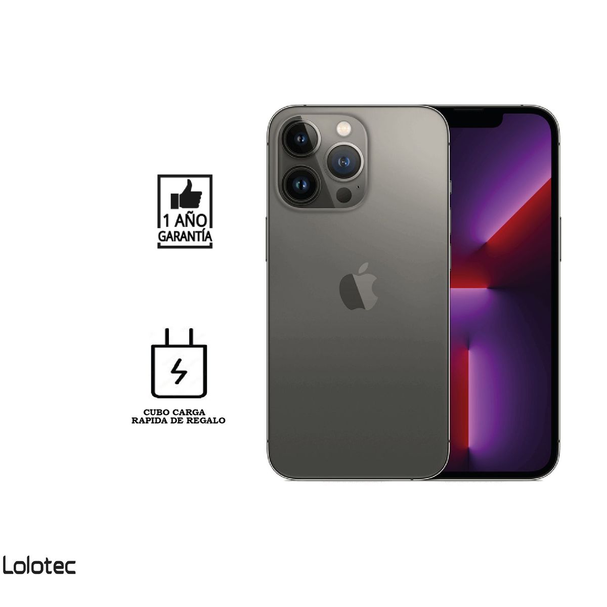 APPLE - iPhone 13 Pro Max 128 GB I Reacondicionado grado B I color: Grafito