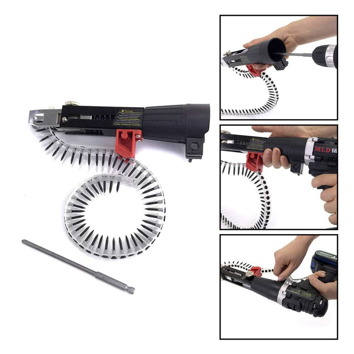 GENERICO - Kit Combinado De Taladro Eléctrico + Adaptador Atornillador En Cadena