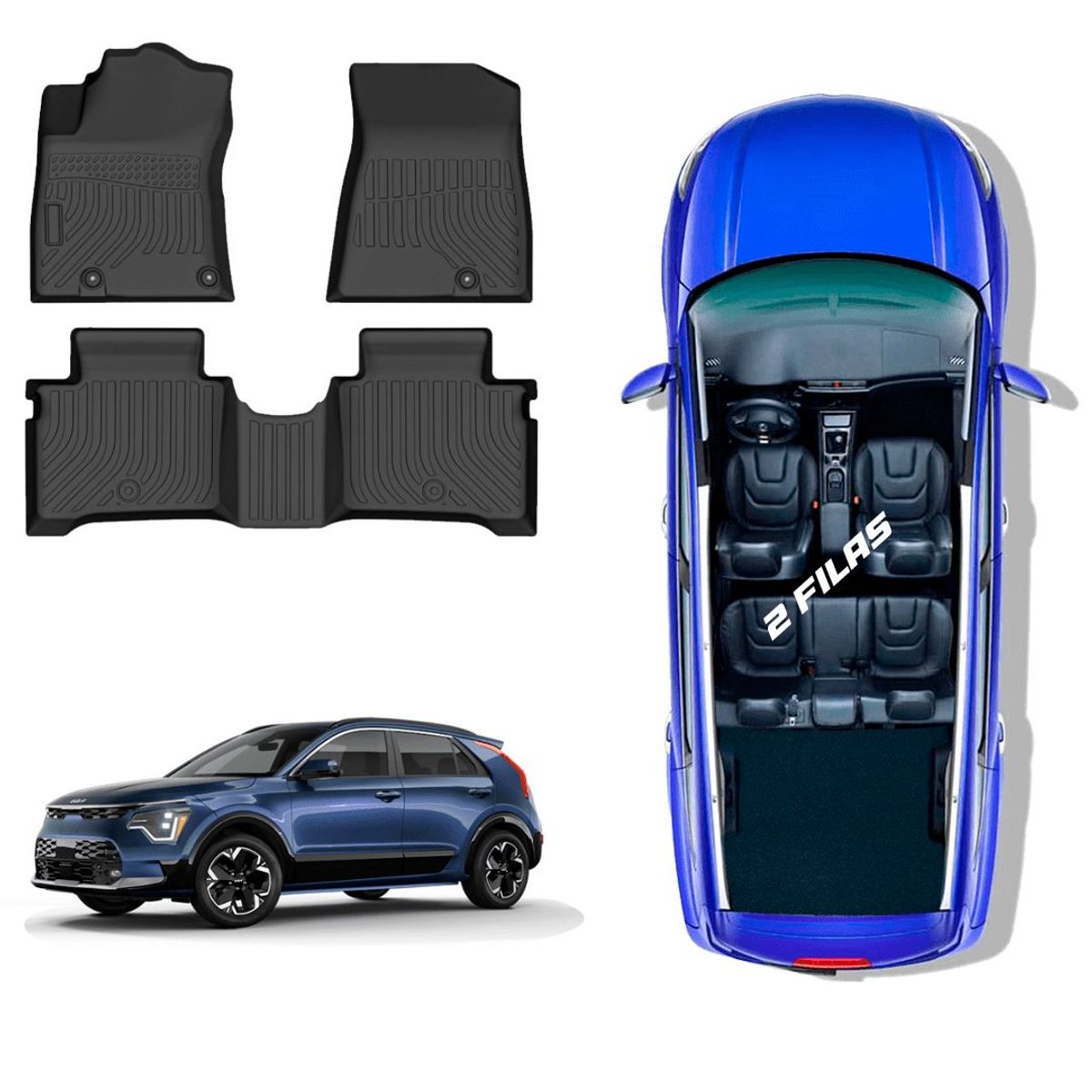 TECGO - PROTECTOR CUBRE PISO 5D TPE KIA NIRO 2023