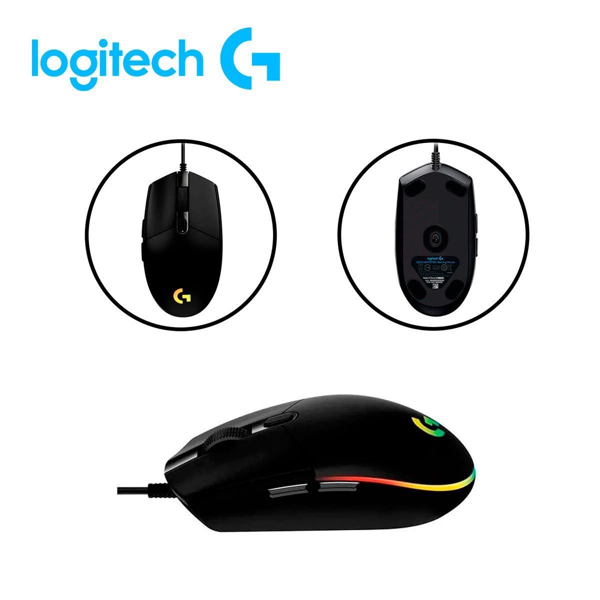 LOGITECH - Mouse Logitech G203 6 Botones RGB DPI 8000 BLACK