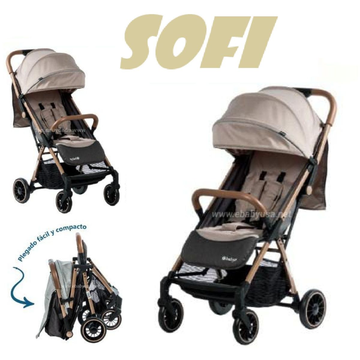 EBABY - Novedoso Coche Maleta Sofi Ebaby -Beige
