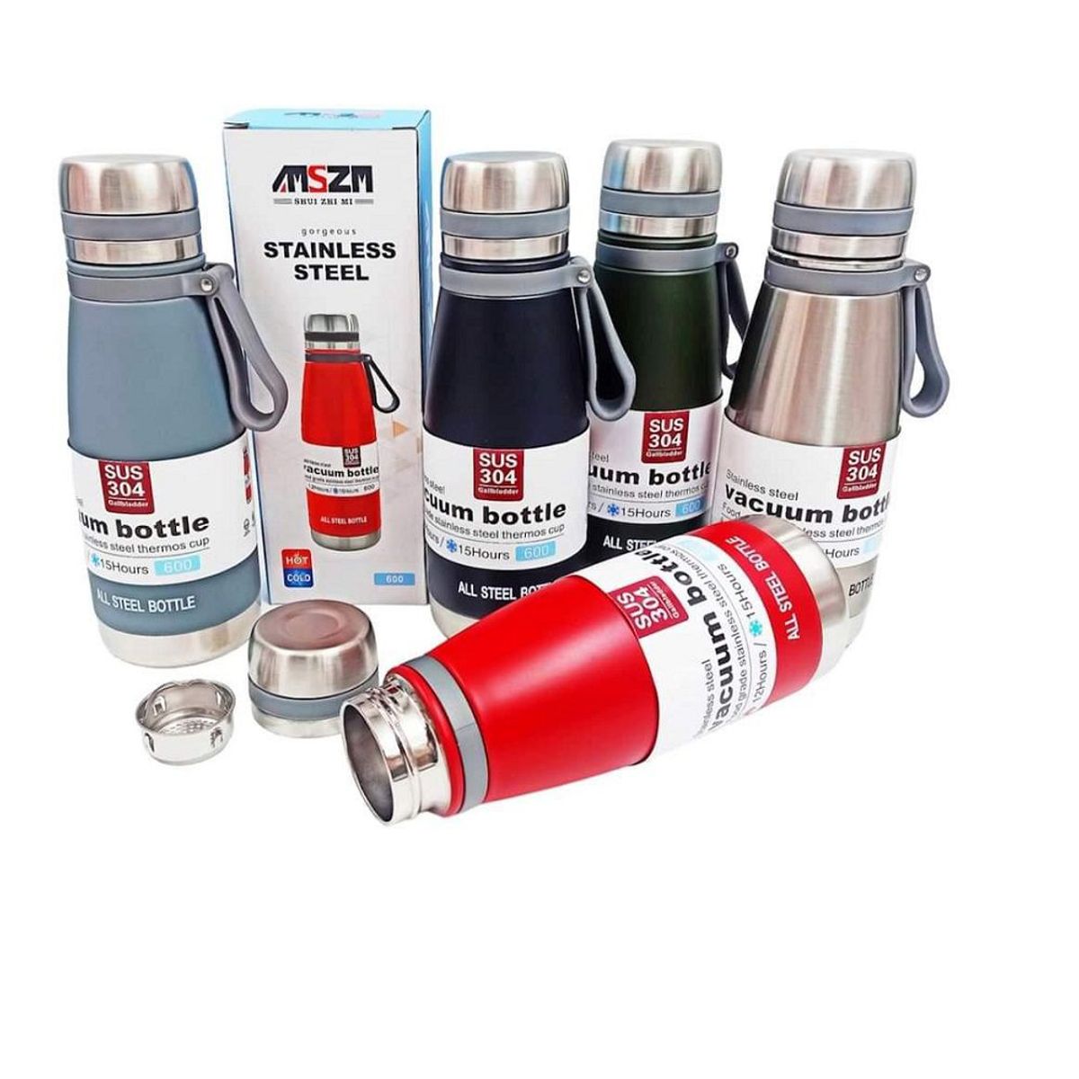 OTTOWARE - BOTELLA TÉRMICA DE ACERO INOXIDABLE DE 600 ml