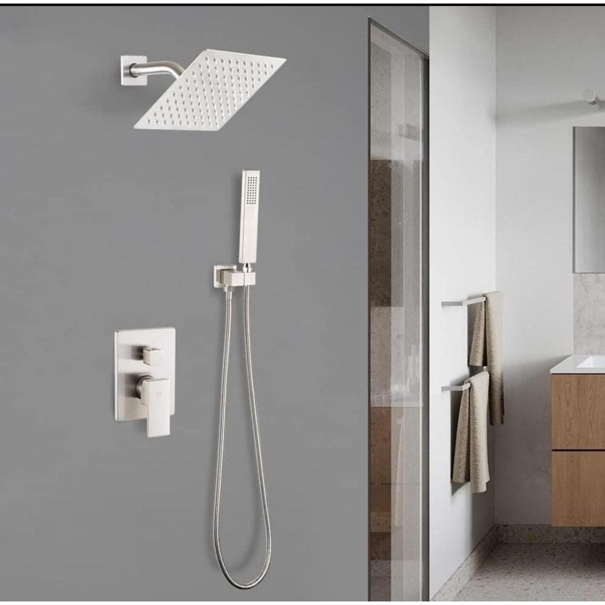 FRATELLI - Combo Set Mezcladora Doble Ducha ducha mano Acero inoxidable PREMIUM