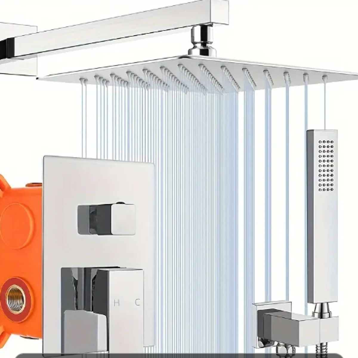 FRATELLI - Combo Set Mezcladora Doble Ducha ducha mano Acero inoxidable PREMIUM