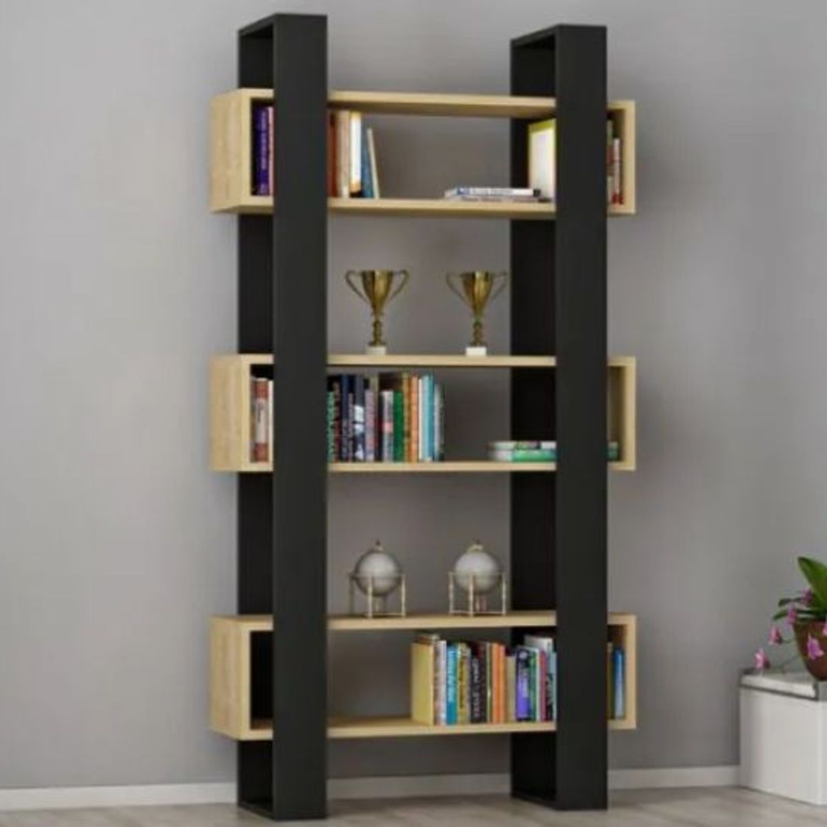 NACION MUEBLES - Librero estante Diva 3 repisas moderno