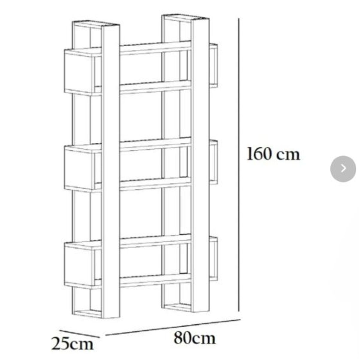 NACION MUEBLES - Librero estante Diva 3 repisas moderno