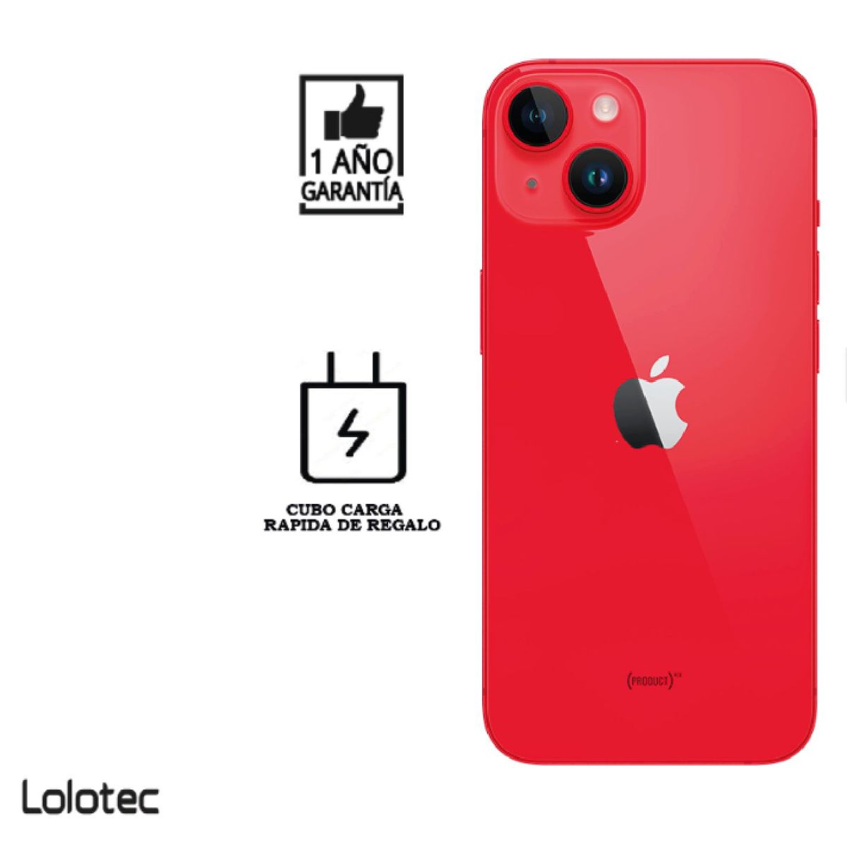 APPLE - iPhone 14 128 GB I Reacondicionado grado A I color: Rojo