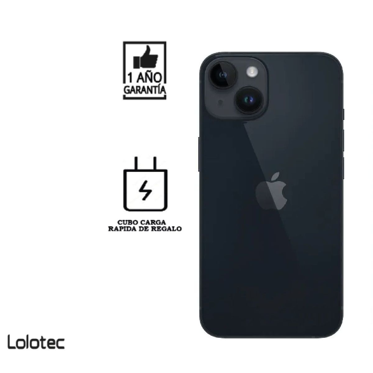 APPLE - iPhone 14 128 GB I Reacondicionado grado A I color: Midnight