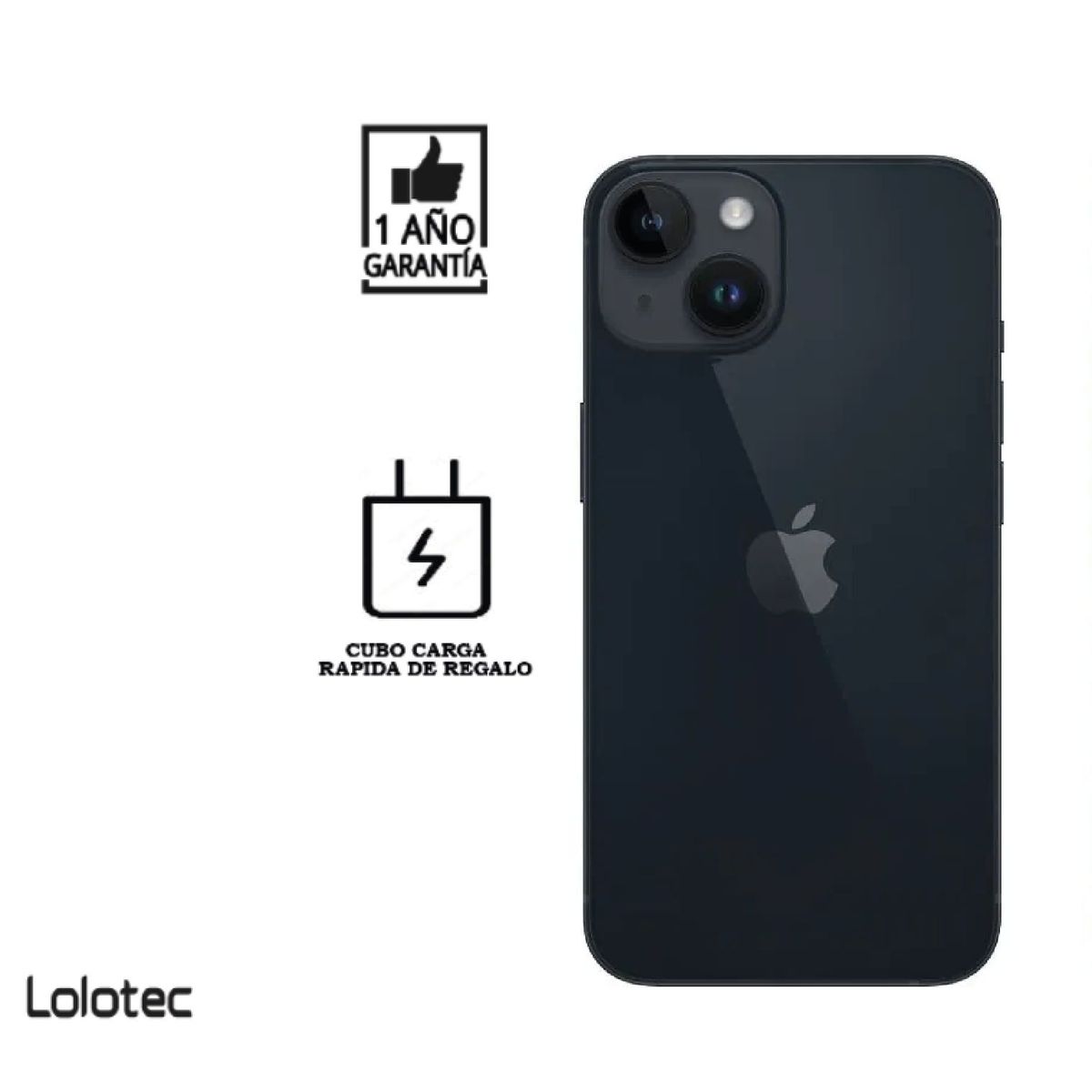 APPLE - iPhone 14 128 GB I Reacondicionado grado A I color: Midnight