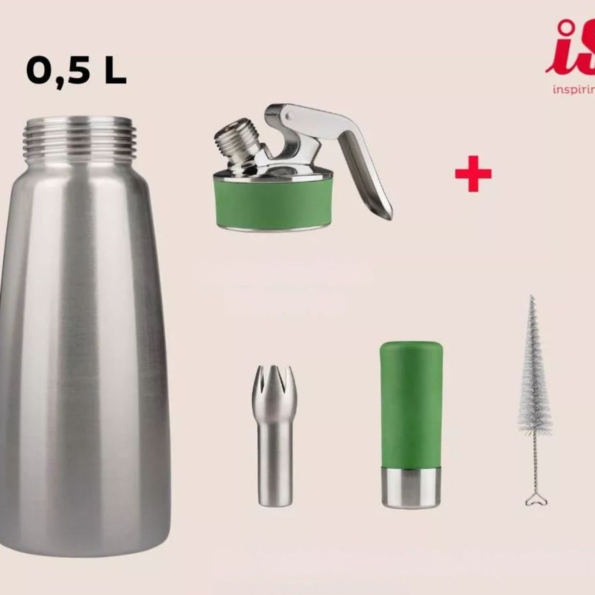 GENERICO - SIFON ISI ECO PARA CHEMA CHANTILLY MEDIO LITRO ACERO INOX