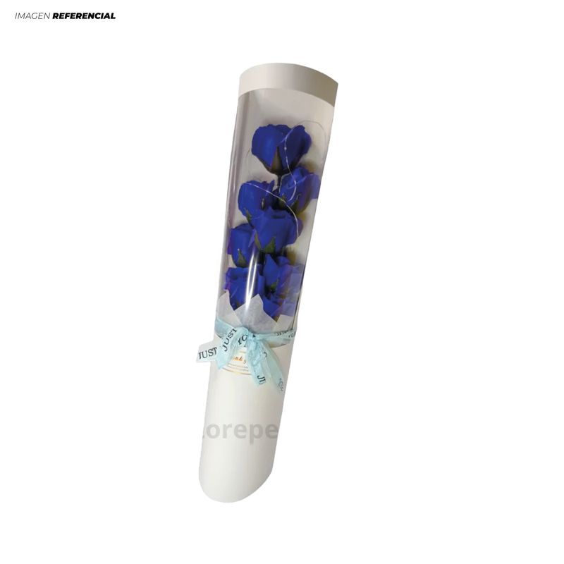 GENERICO - Ramo de Flores de Jabón con Luces Celeste - Importado