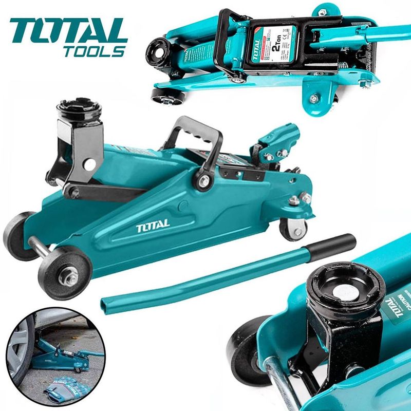 TOTAL TOOLS - Gata Hidraulica tipo Lagarto 2 Toneladas TOTAL 4 ruedas