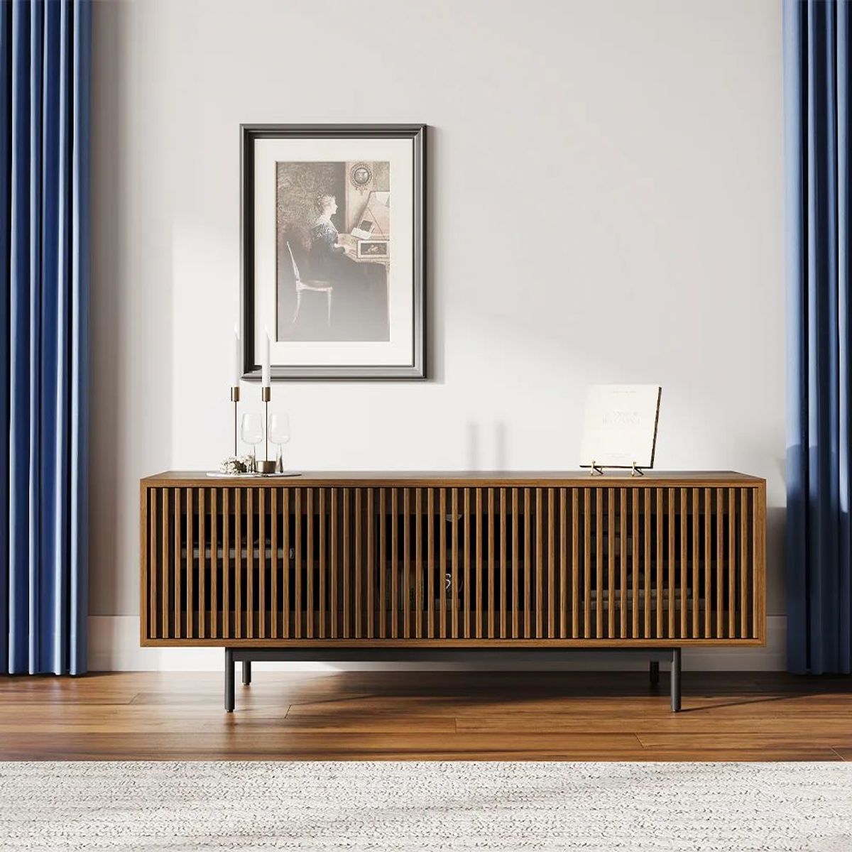 TU MESITA - Aparador Mesa de TV Ryu color Marrón 3 puertas TU MESITA