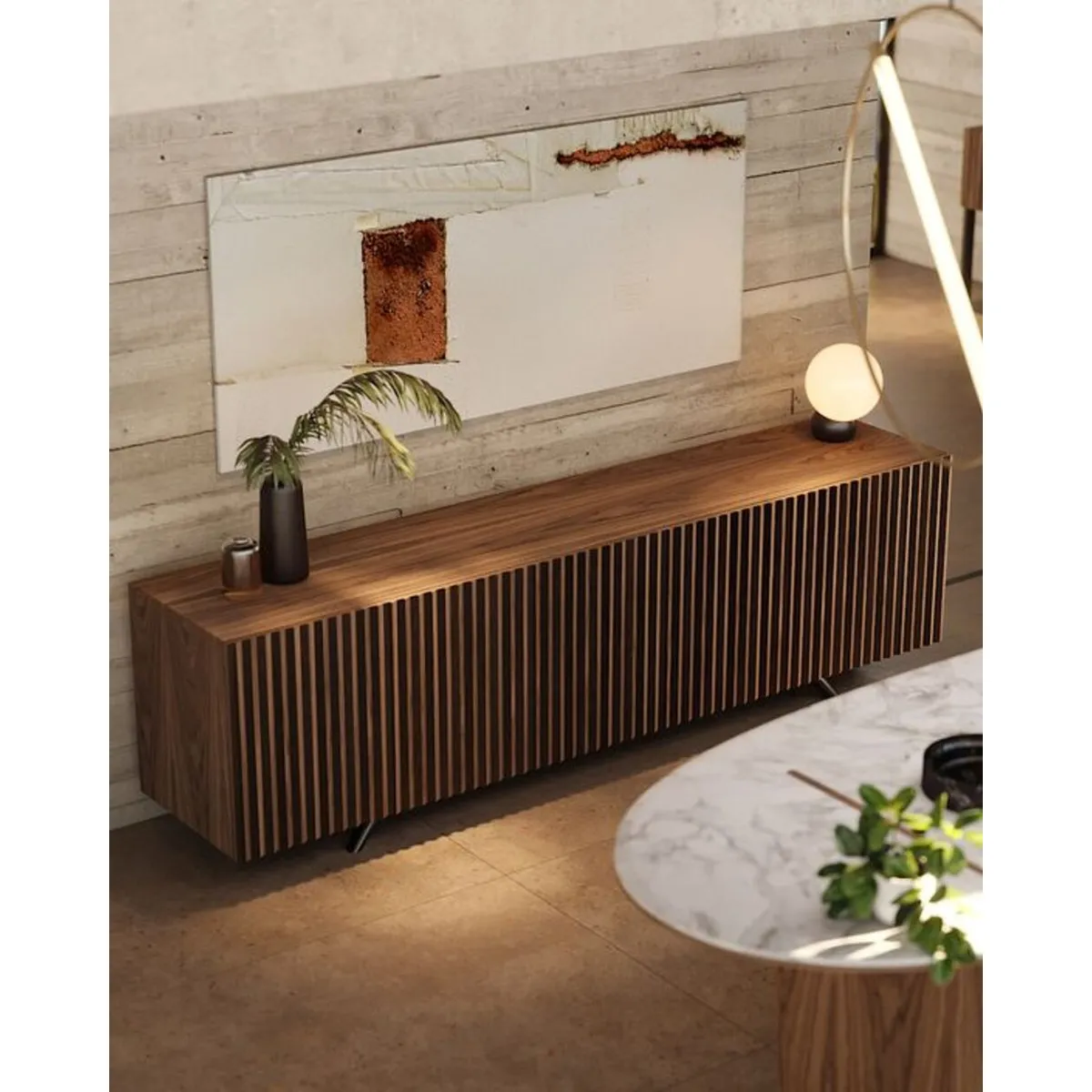 TU MESITA - Aparador Largo Ryoto color Marrón 4 puertas TU MESITA