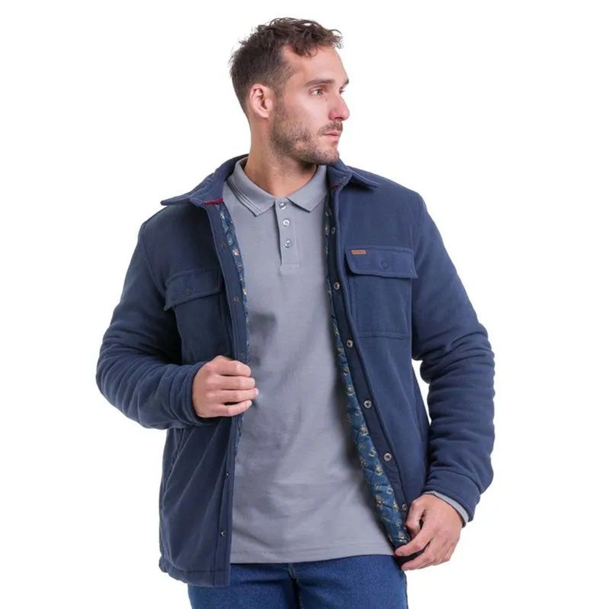 HARDWORK - CHAQUETA POLAR QUEBEC GRIZZLY AZUL
