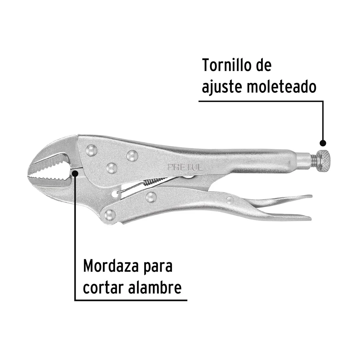 PRETUL - Alicate 10" (25cm) de Presión Recto 22702 Pretul