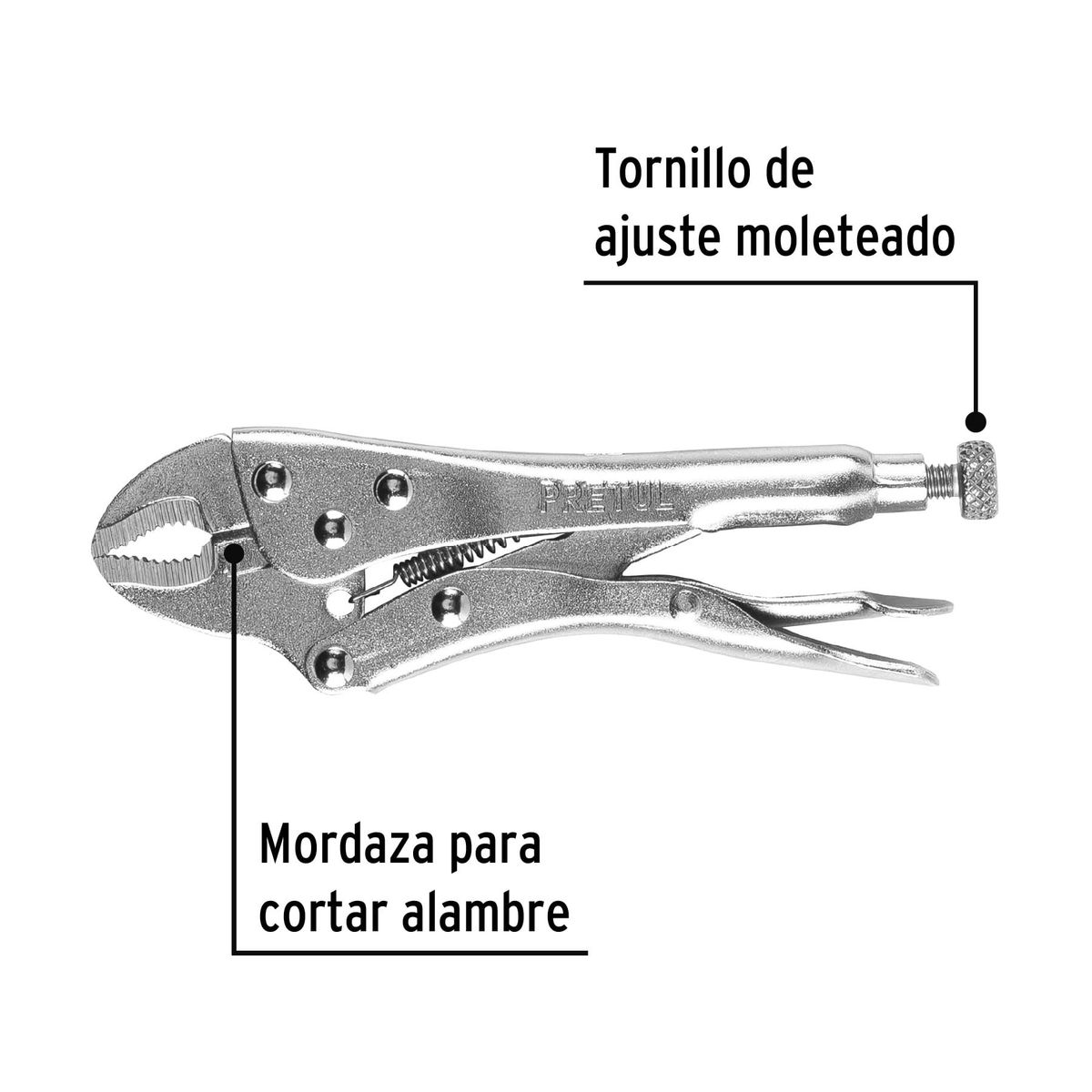 PRETUL - Alicate 5" (13cm) de Presión Curvo 22706 Pretul