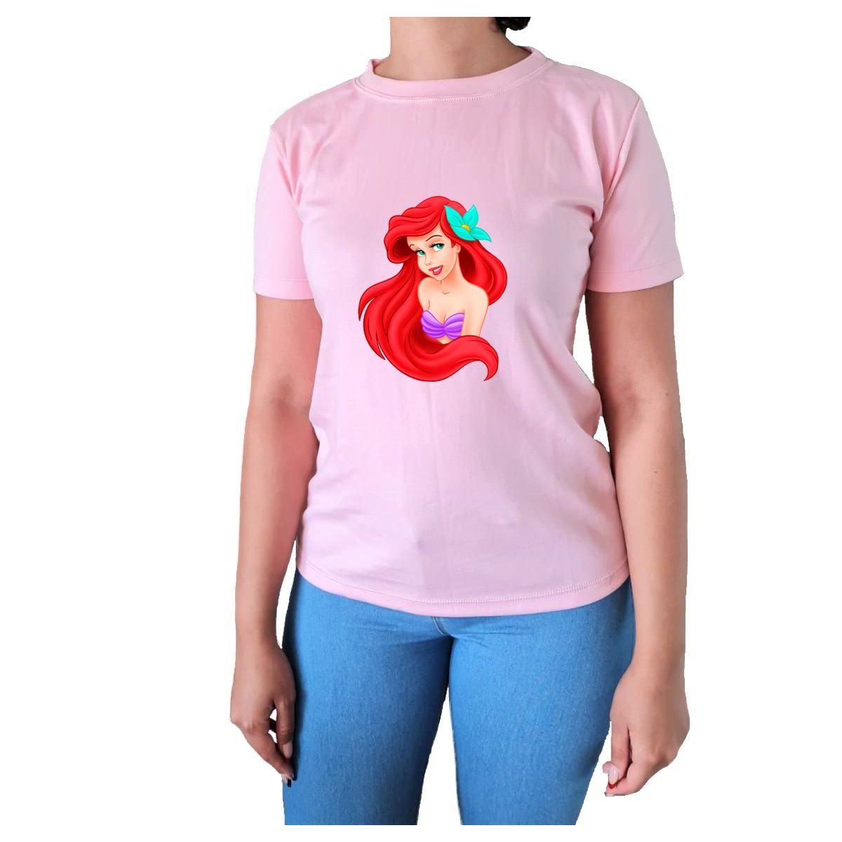 GENERICO - Polo Mujer Manga Corta SIRENITA - Nathalie Love It - Rosado