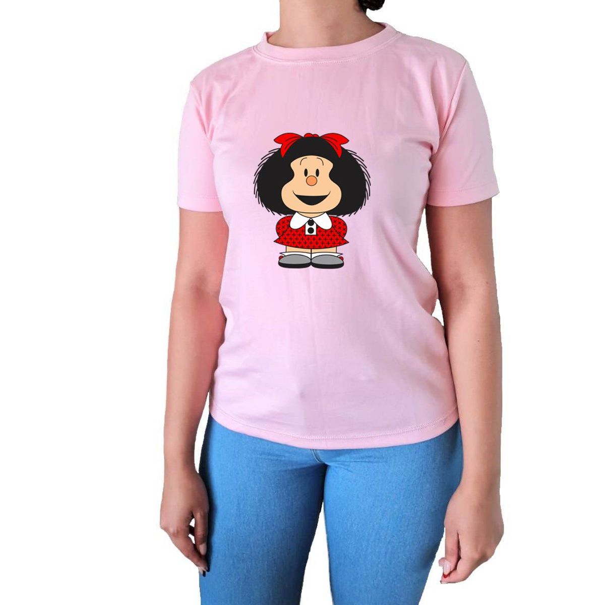 GENERICO - Polo Mujer Manga Corta Mafalda - Nathalie Love It - Rosado